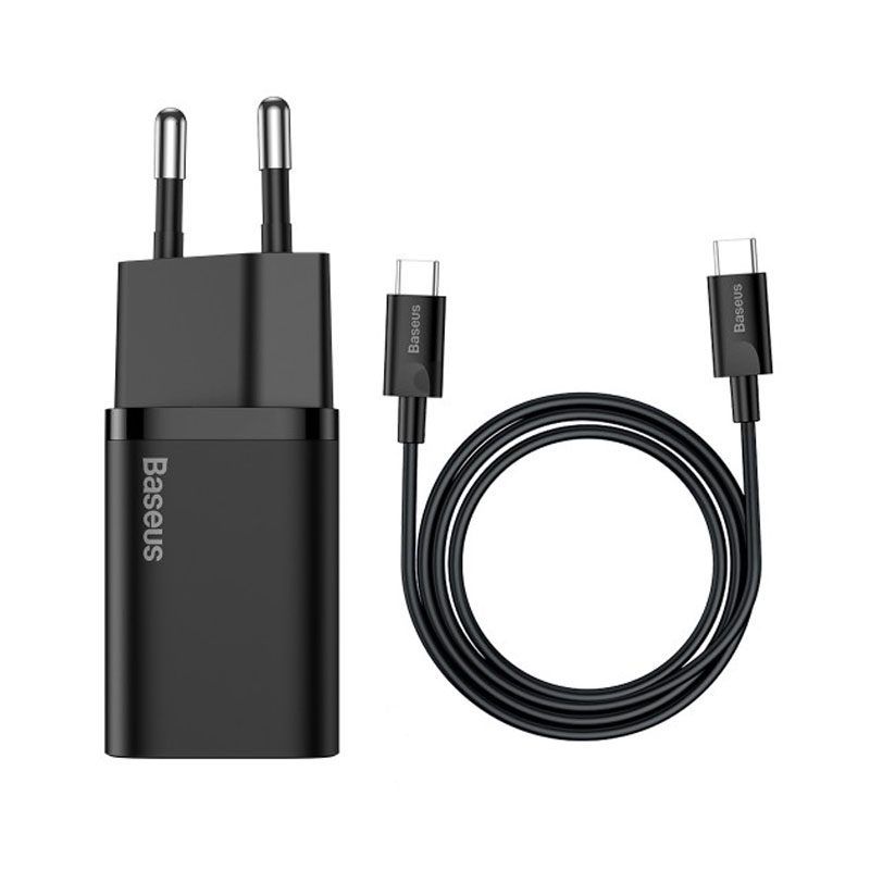 Baseus Super Si Quick Charger 1C 25W EU Sets (Cable TYPE-C to TYPE-C)