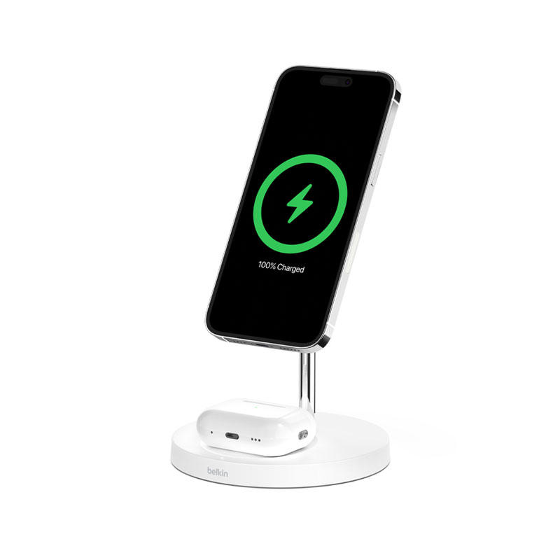 Belkin 2-in-1 Wireless Charger Stand with MagSafe Charging 15W
